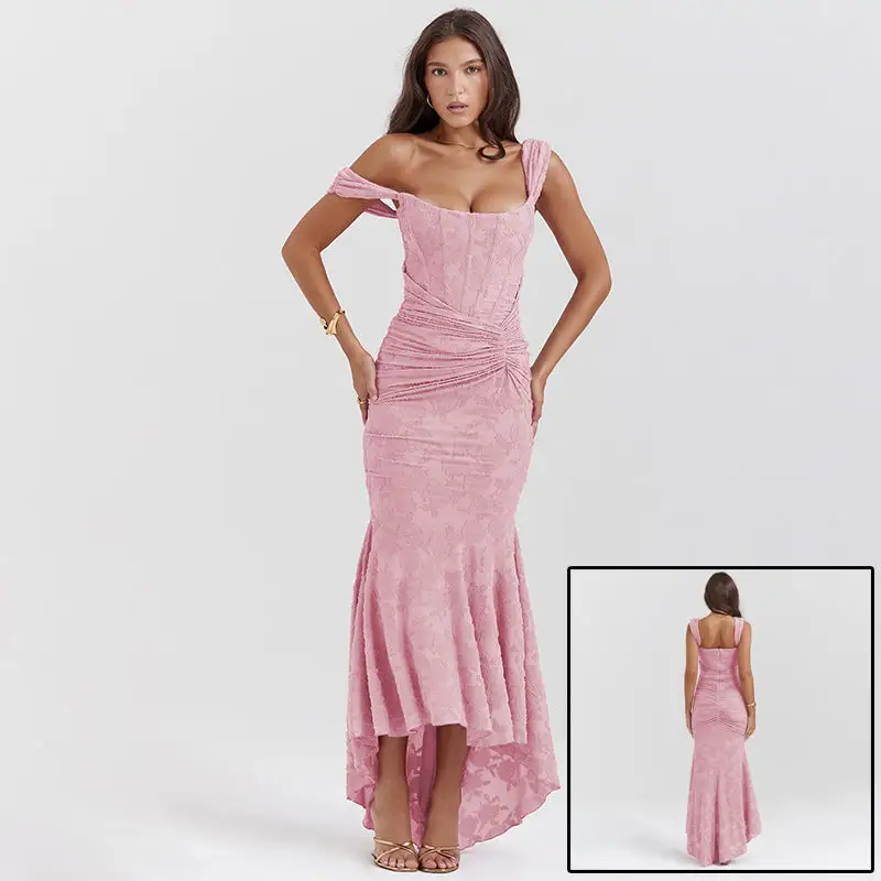 Strapless Off Shoulder Maxi Dress