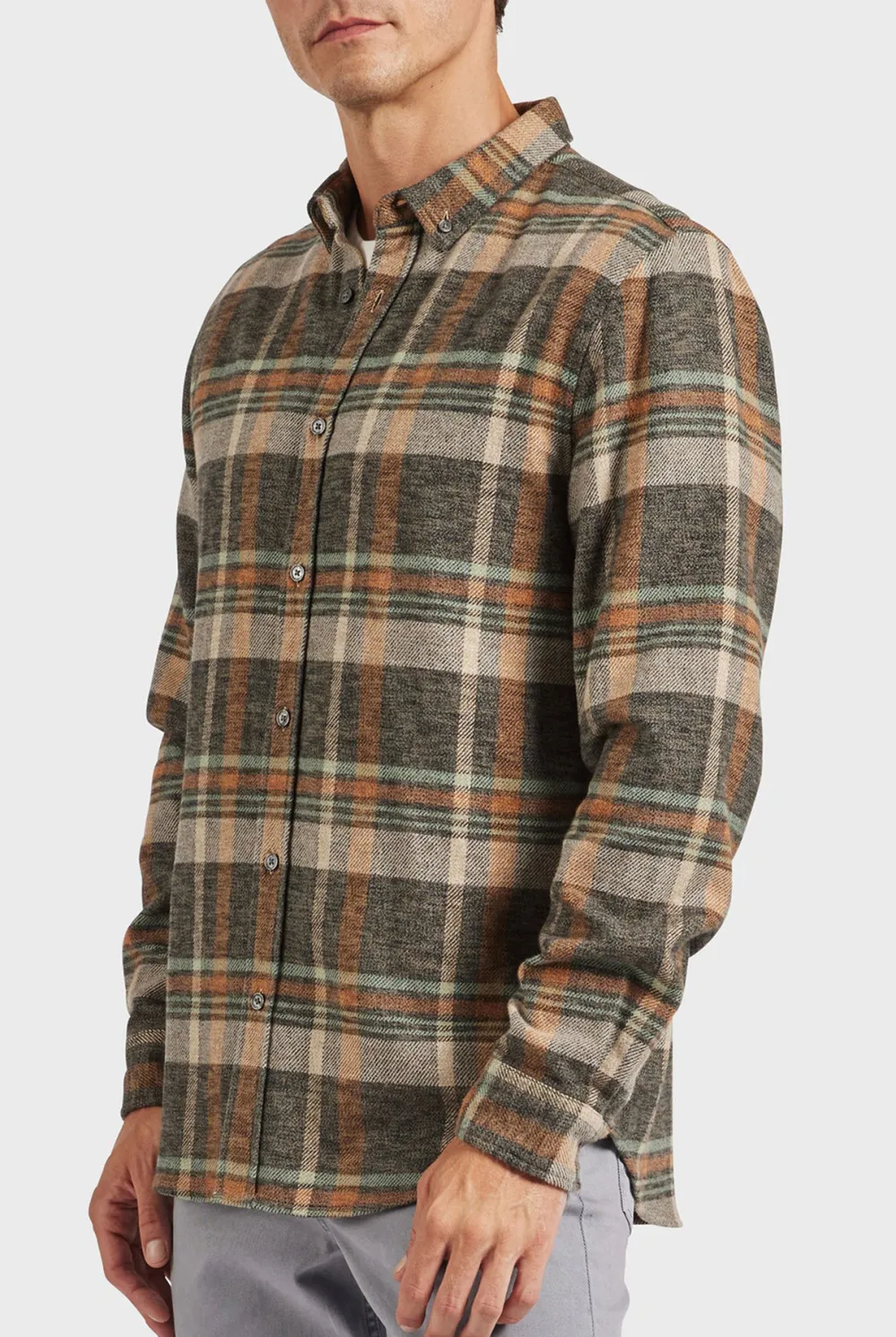 Titanium grey Plaid Flannel Shirt