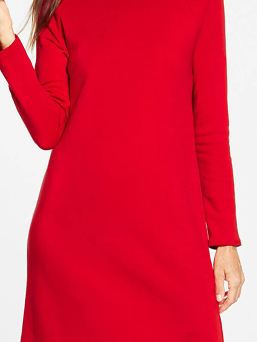Women'S Stylish Slim-Fit Solid Midi Dress