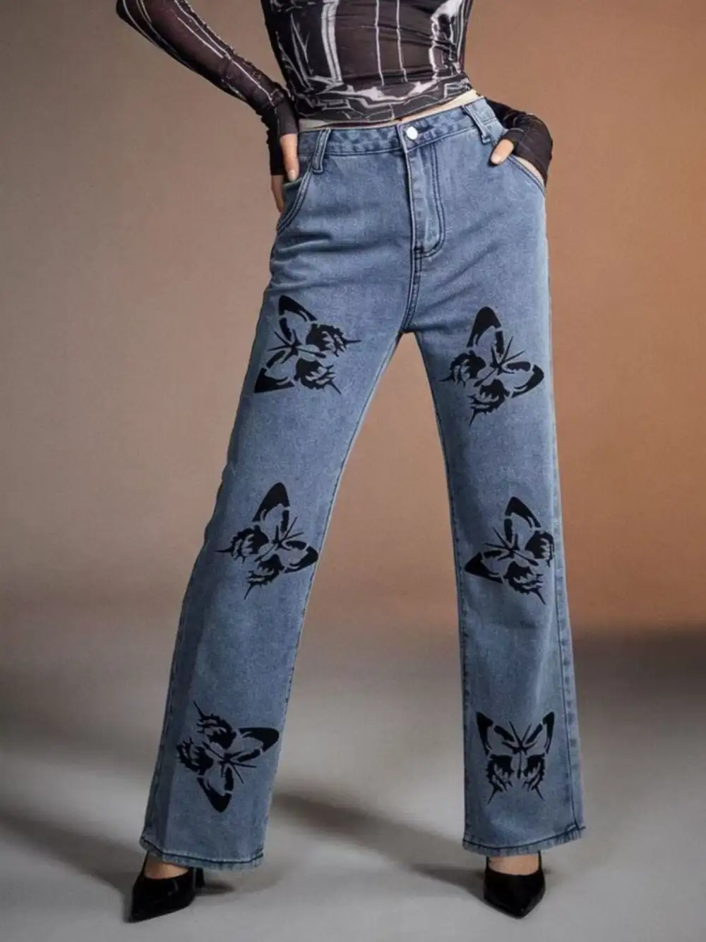 Clean High Waist Wide Leg Denim Jeans