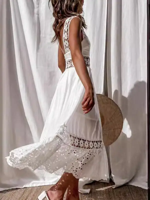 Crochet Sleeveless Midi Dress