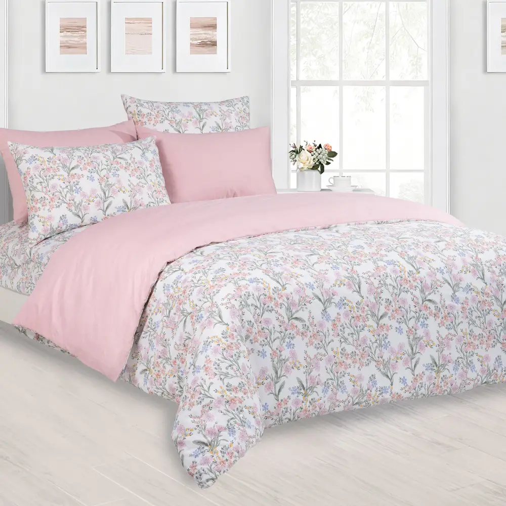 Layered Cotton Printed Complete Bedding Set