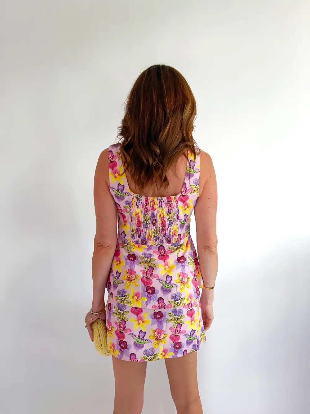 Floral Peplum Top And Skirt Set