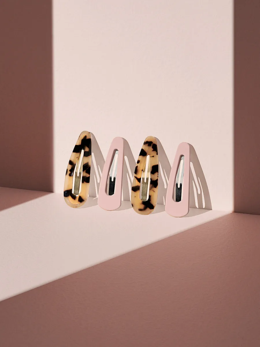 Mixed-Pattern Hair Clip Set