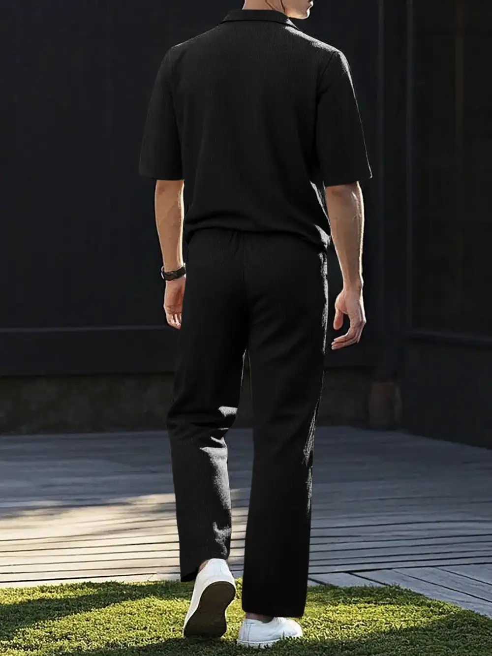 Men's Full Size Short Sleeve Top and Pants Set