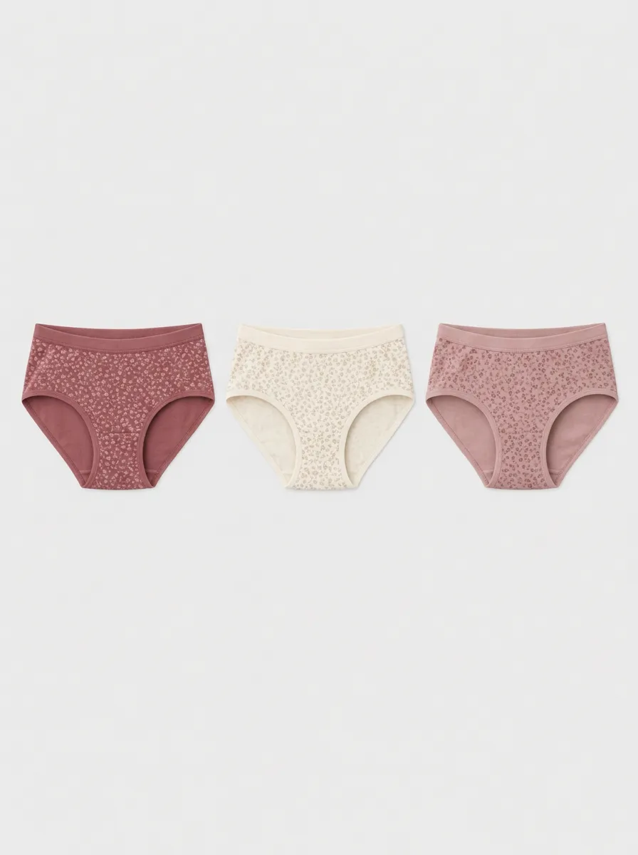 Women's Assorted Floral Patterned Minimalist Briefs 3-Pack