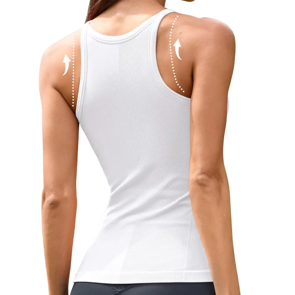 Women CoreFlex Ribbed Bra Tank with Built in Bra