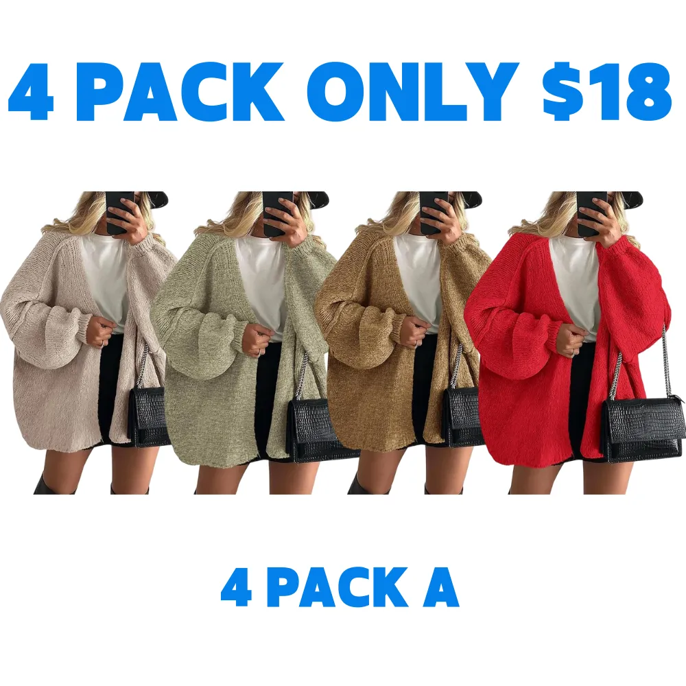 Women's Oversized Cardigan Sweater Fall Long Lantern Sleeve