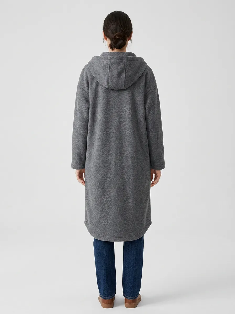 Clean-Profile Fleece Long Hooded Coat