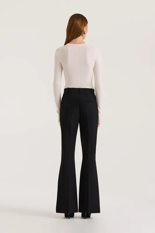 Black Tailored Flare Trouser