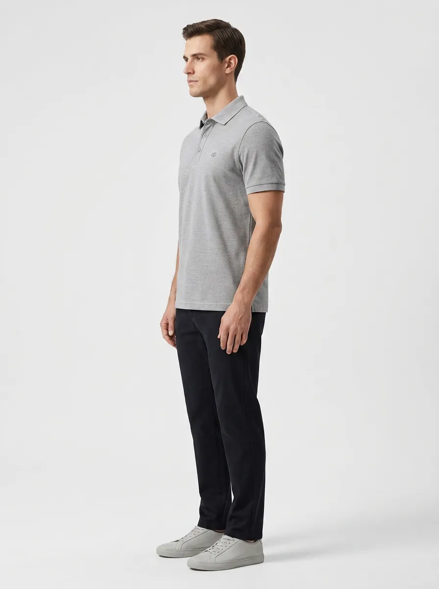 Classic Layered-Detail Men's Polo Shirt