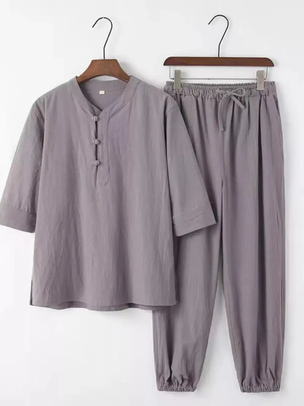 Men's Plus Size Sleeve Top and Pants Set