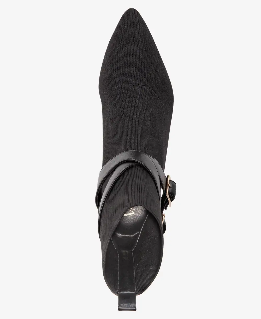 Refined Faux Leather Pointed Toe Kitten Heel Ankle Boots