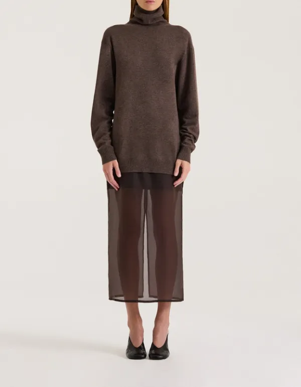 Truffle Oversized Merino Turtleneck Sweater