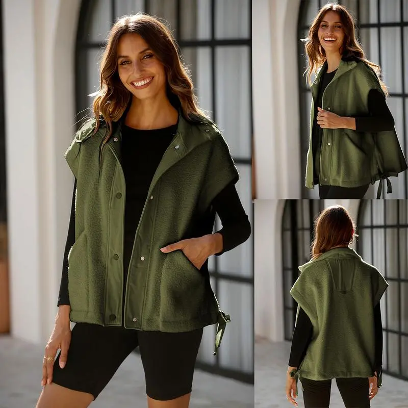 8 Pick Tanming Women'S Warm Sherpa Fleece Vest Casual Cozy Sleeveless Button Down Sherpa Jacket Outerwear With Pockets FallFreshness Womenswear Basic
