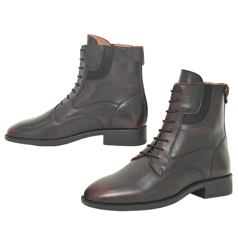 Polished Rubber Sole Everyday Riding Ankle Boots
