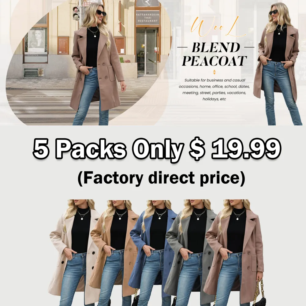 🔥 Women’s Wool Blend Mid-Long Coat – Elegant Warmth, Premium Wool, Minimalist Chic