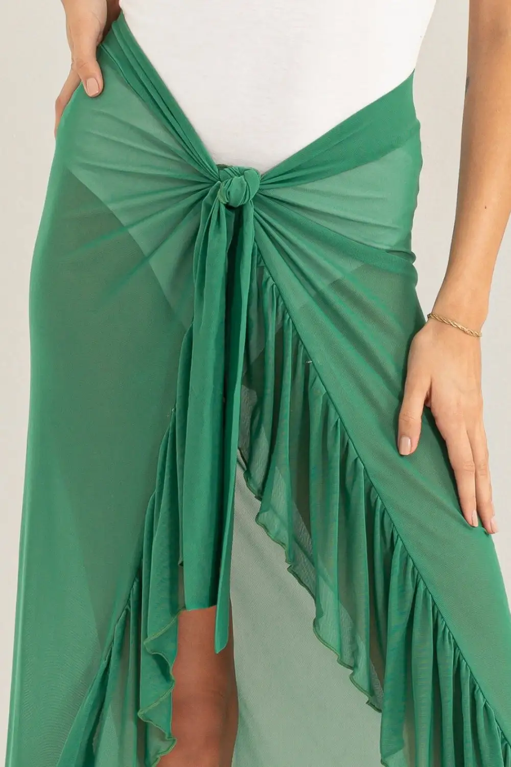 Hyfve Ruffle Trim Sarong Skirt Swim Cover Up
