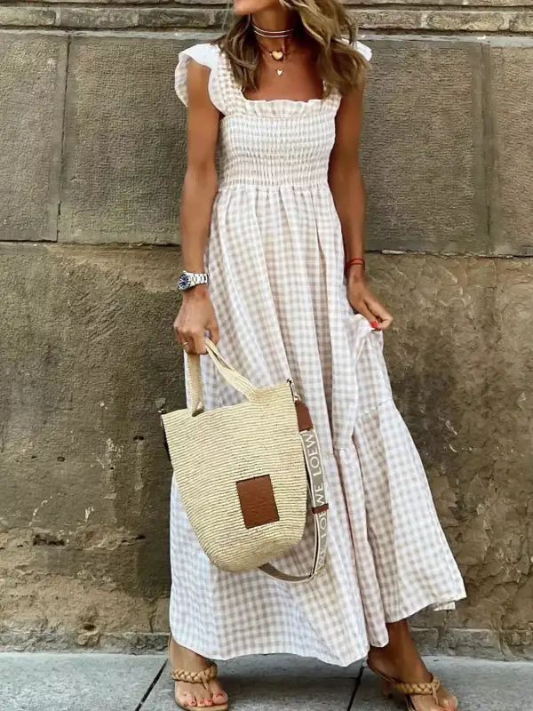 Ruffled Smocked Maxi Dress