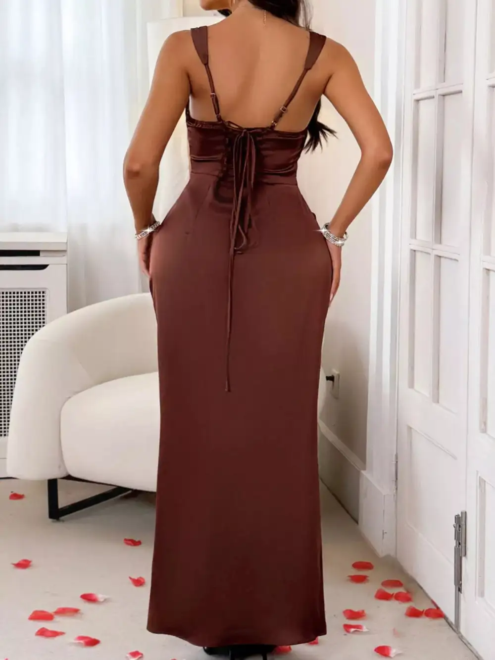Easy Fit Satin Maxi Dress
