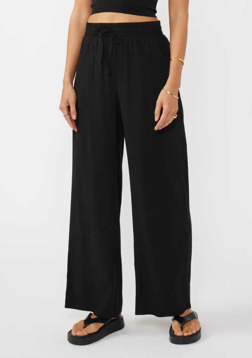 Drawstring High Rise Loose Pants