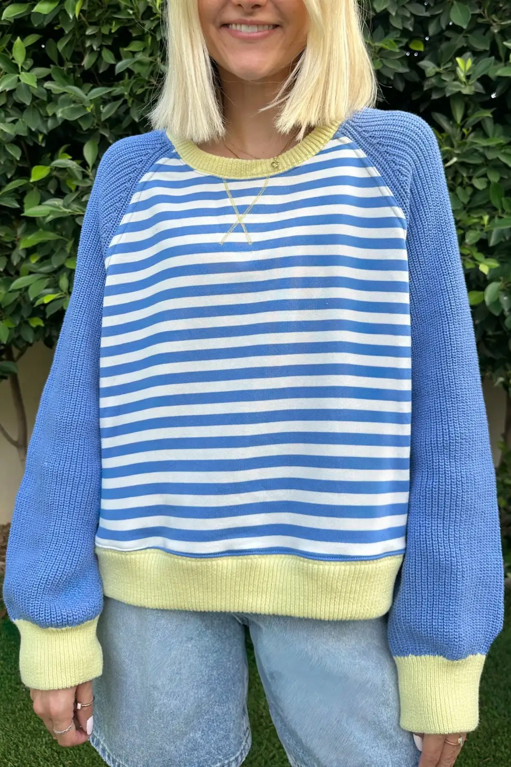 Open Fit Knit Striped Pullover