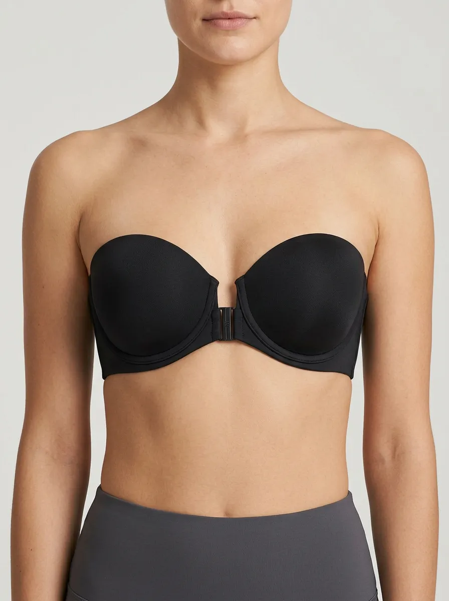 Women's Underwire Molded-Cup Front-Closure Strapless Bra