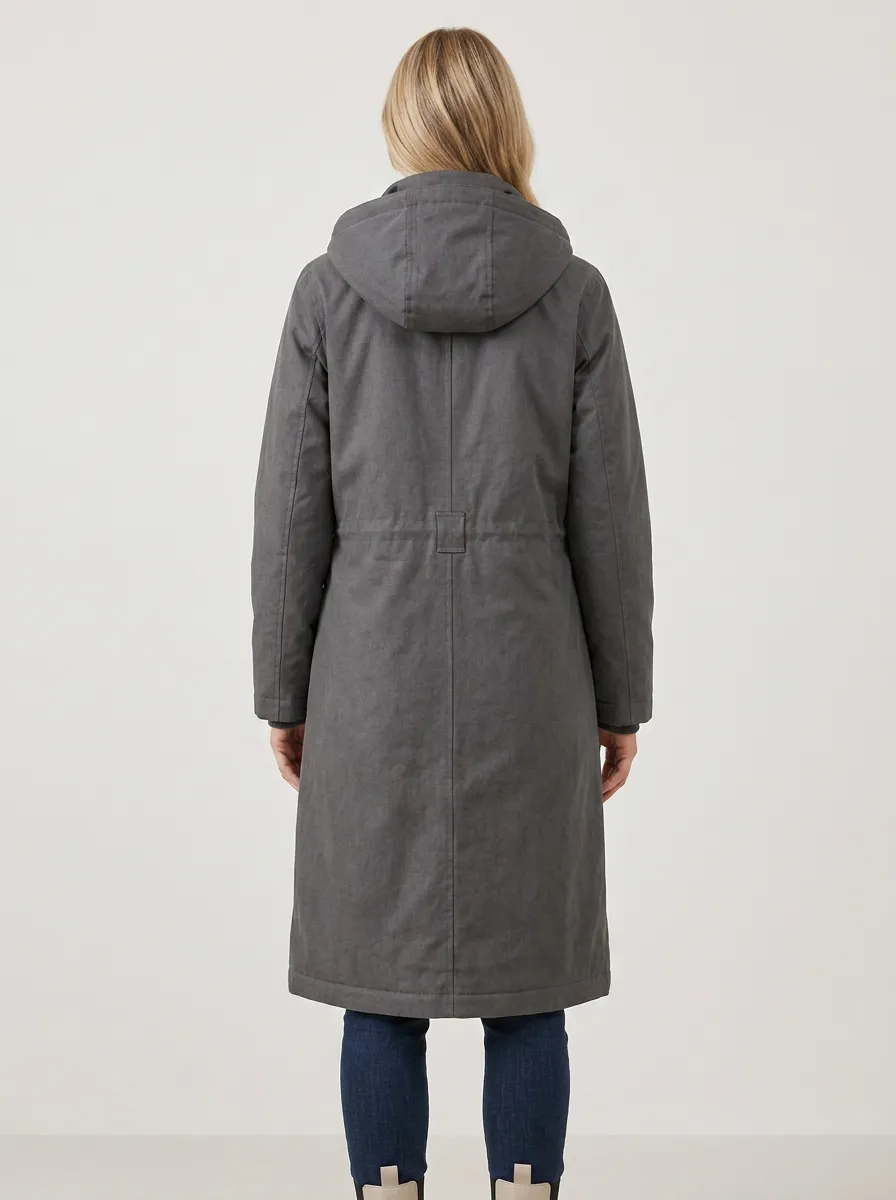 Cold-Weather Long Hooded Coat