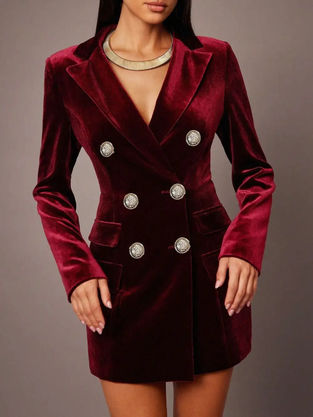 Structured Shape Velvet Dress