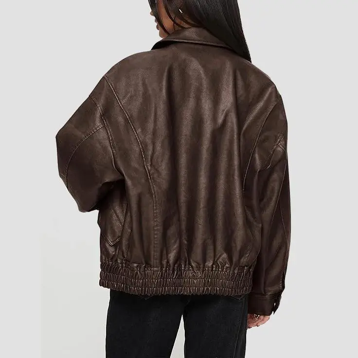 Women'S Faux Leather Motorcycle Jacket