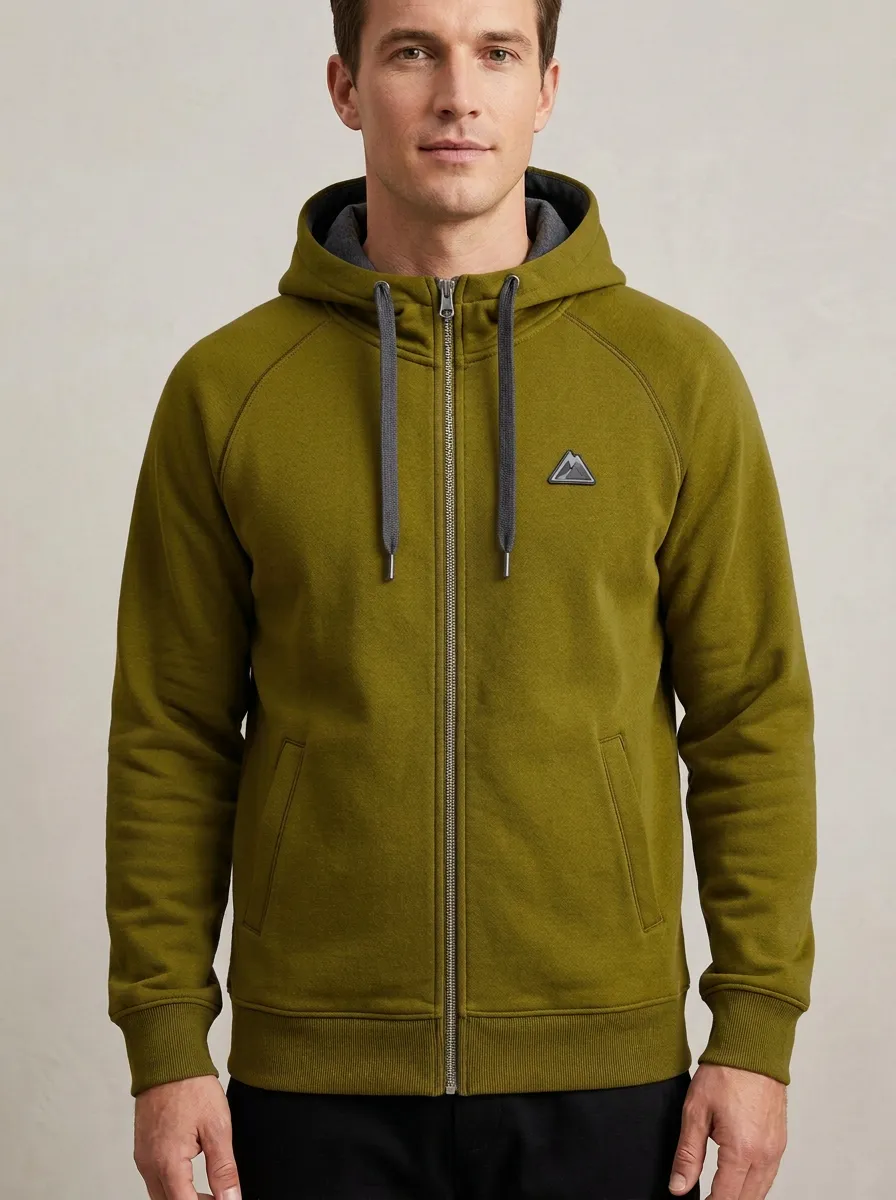 Modern Mountain Graphic Zip-Up Fit Men's Sport Jacket
