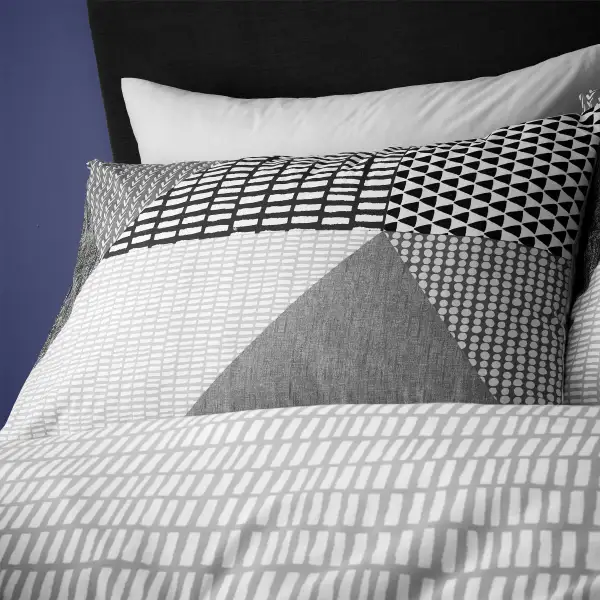 Reversible Geometric Cotton Duvet Cover Set