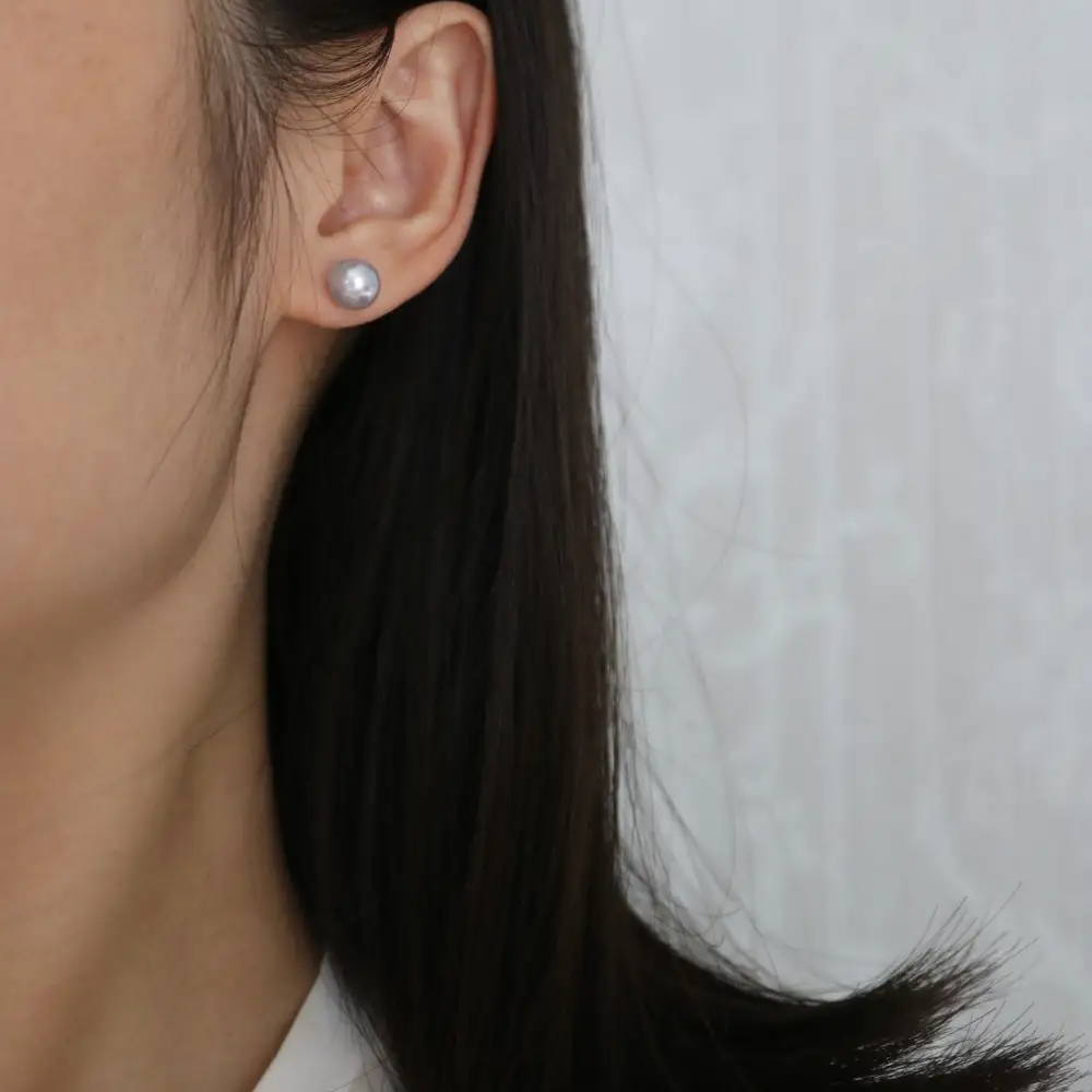Modern Baroque Pearl Stud Earrings