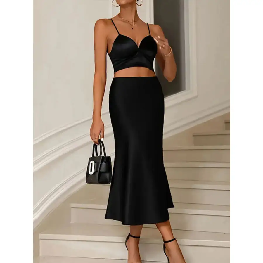 Satin Midi Mermaid Skirt