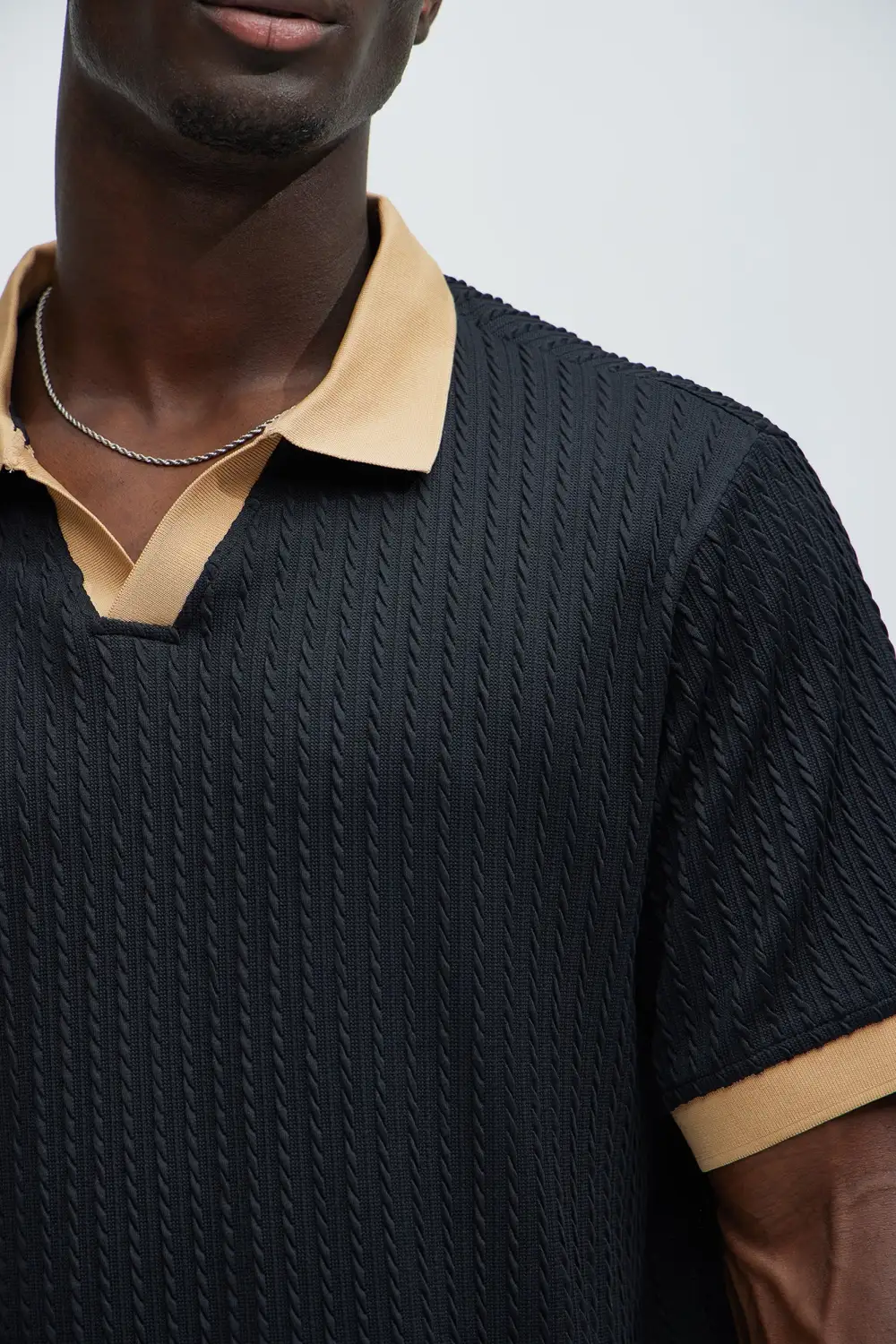 Color Block Textured Polo