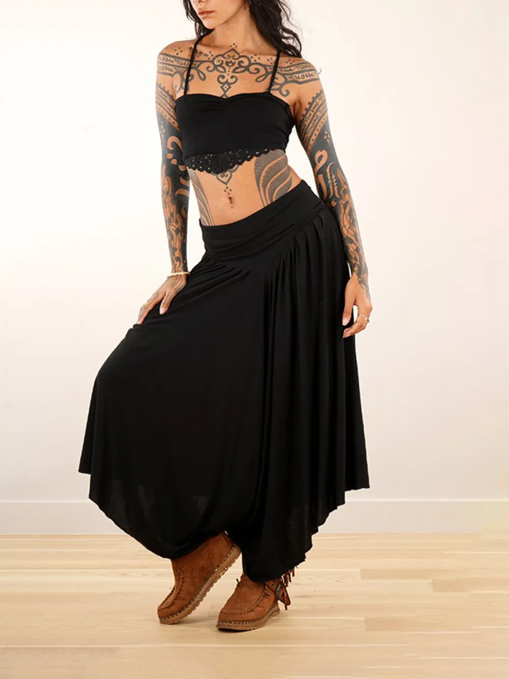 Skirted Harem Pant 2in1 Maxi Dress