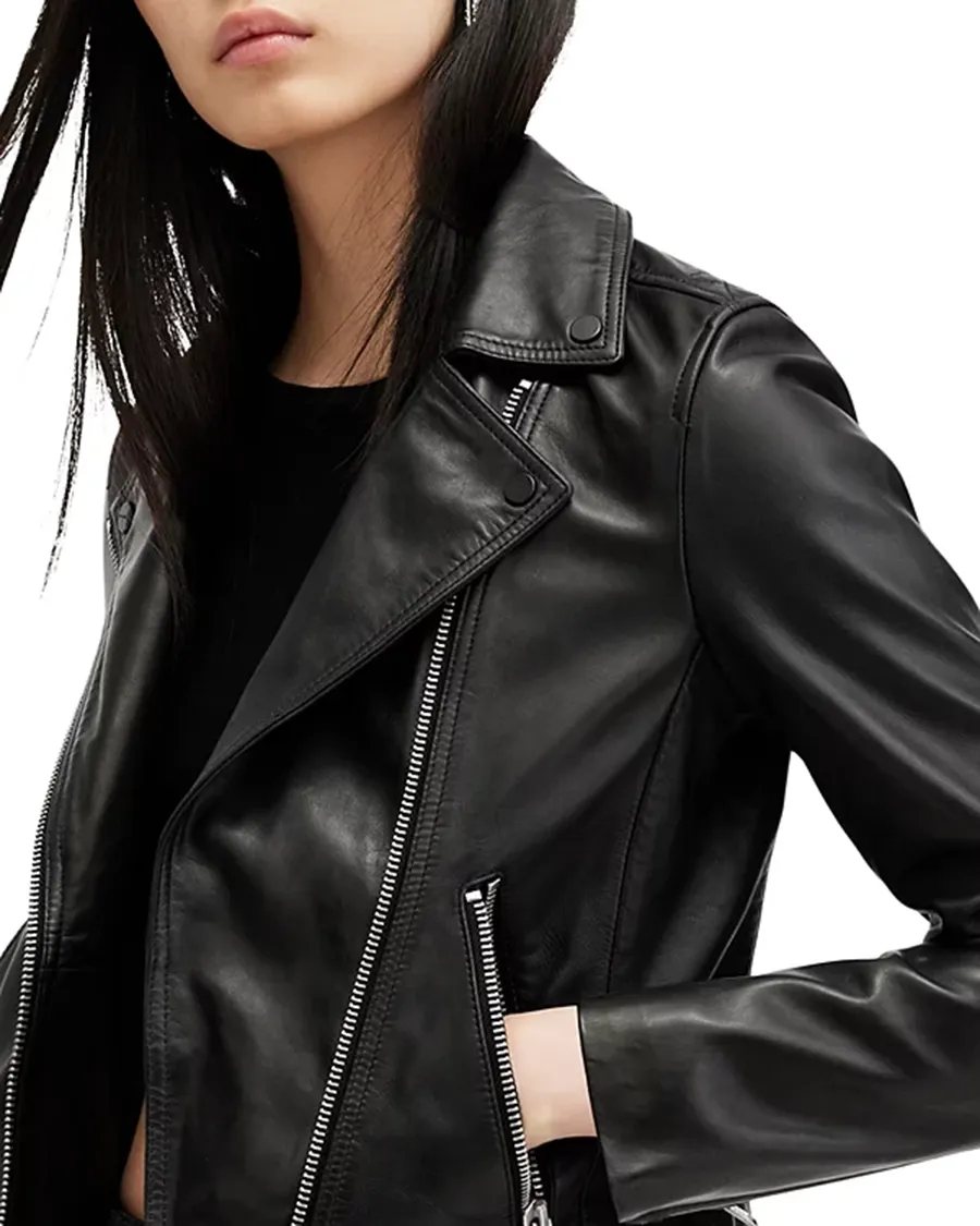 Slim Fit Leather Biker Jacket