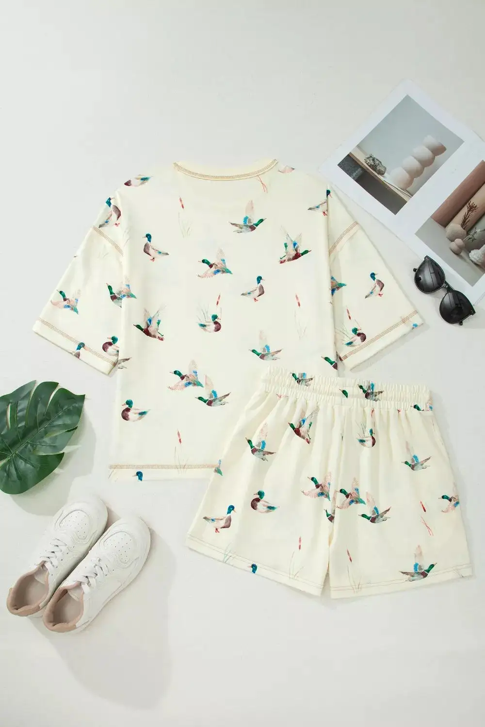 Comfortable Everyday Pajama Set Duck Pattern