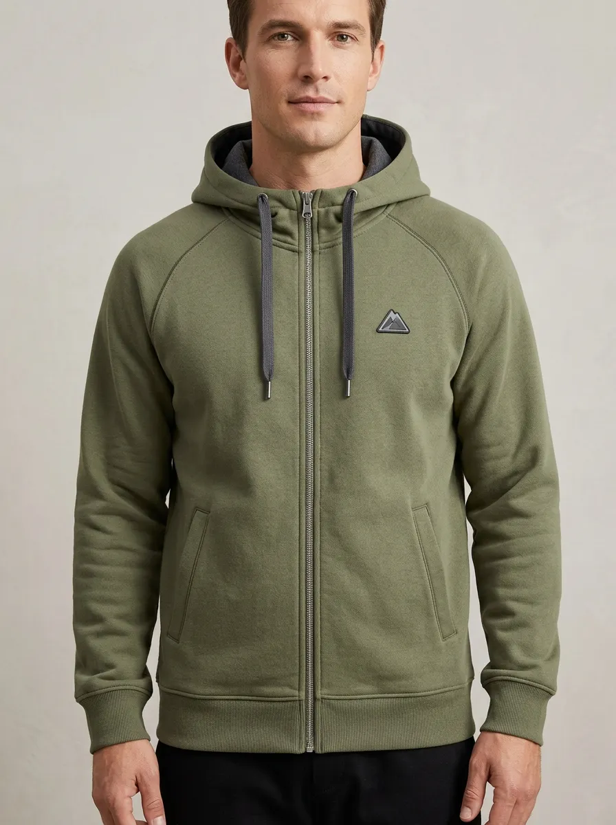 Modern Mountain Graphic Zip-Up Fit Men's Sport Jacket