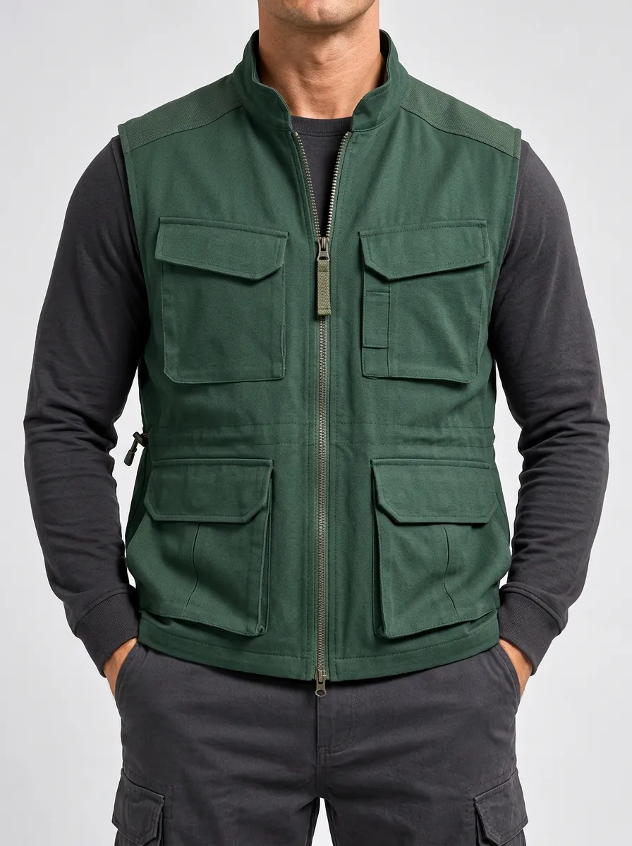 Tactical-Inspired Outdoor-Inspired Sleeveless Jacket for Men