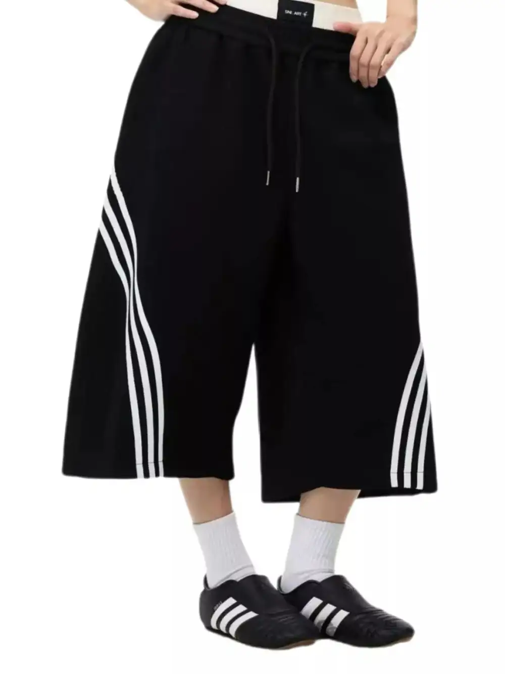 Men's Striped Wide Leg Cropped Pants