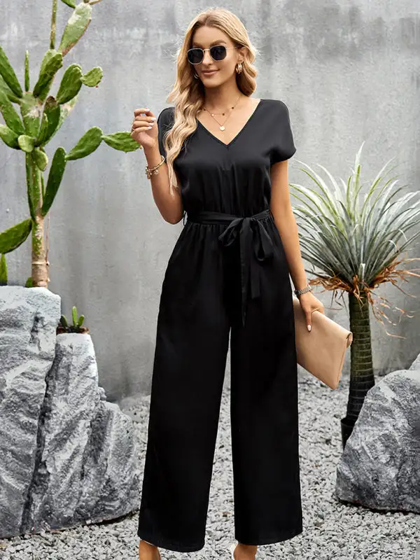 Elegant Clean V Neck Everyday Jumpsuit
