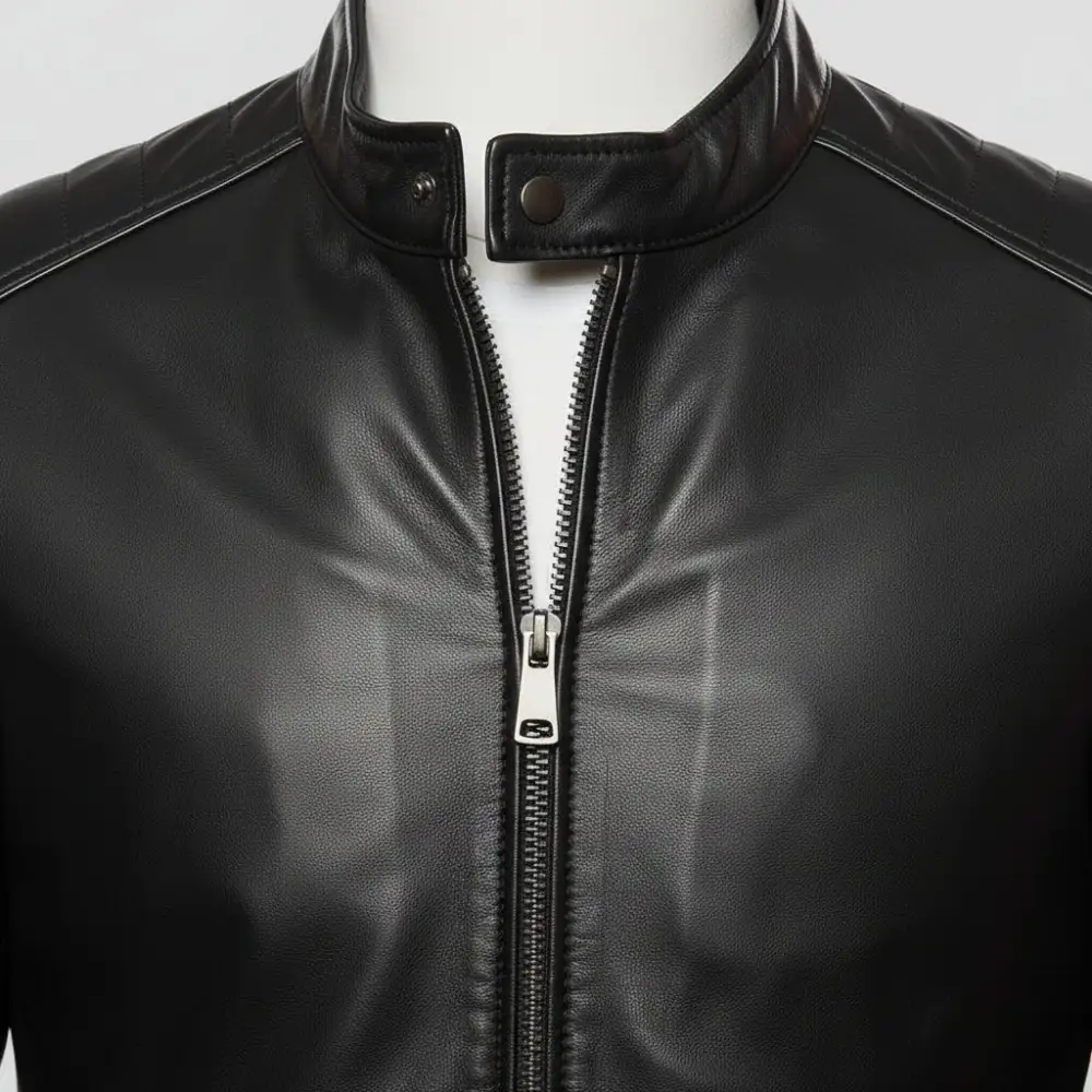 Utility Leather Biker Motorcycle Multi Pocket Jacket