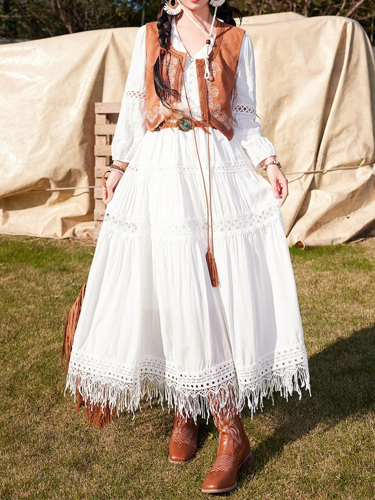 Embroidered Boho Bohemian Maxi Dress