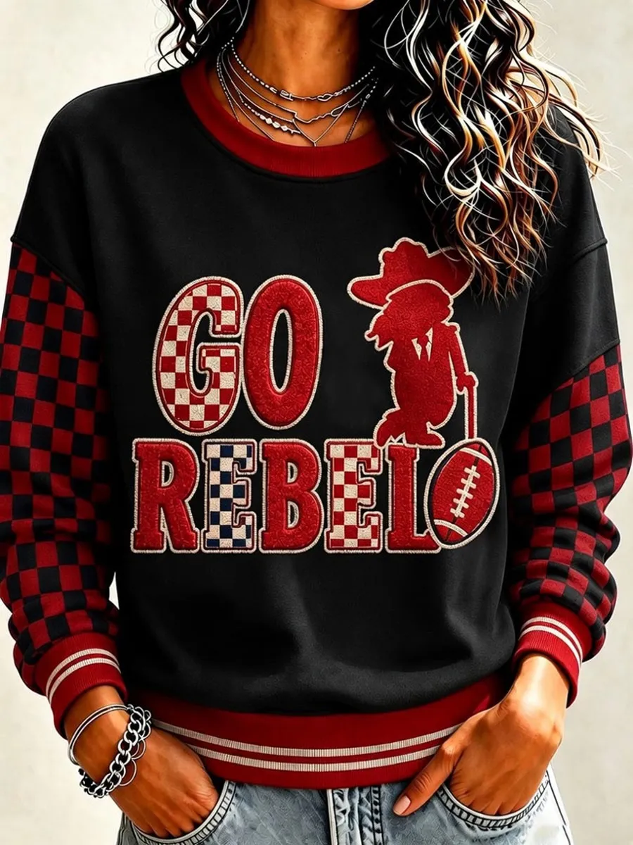 Women'S Retro Rugby Round Neck Sports Shirt