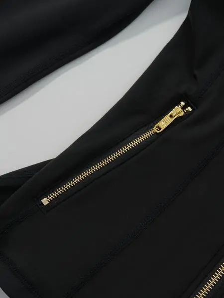 【Gold Zipper】Women's Sporty Tracksuit Set