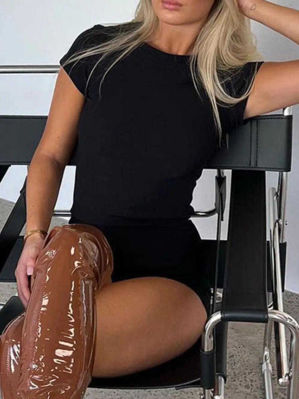 Round Neck Short Sleeve Tee and Shorts Set