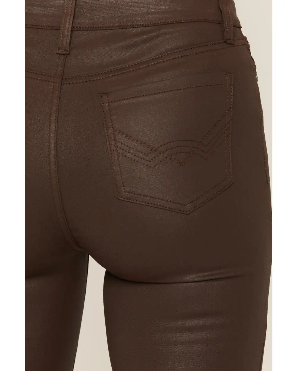 High Rise Bootcut Coated Jeans