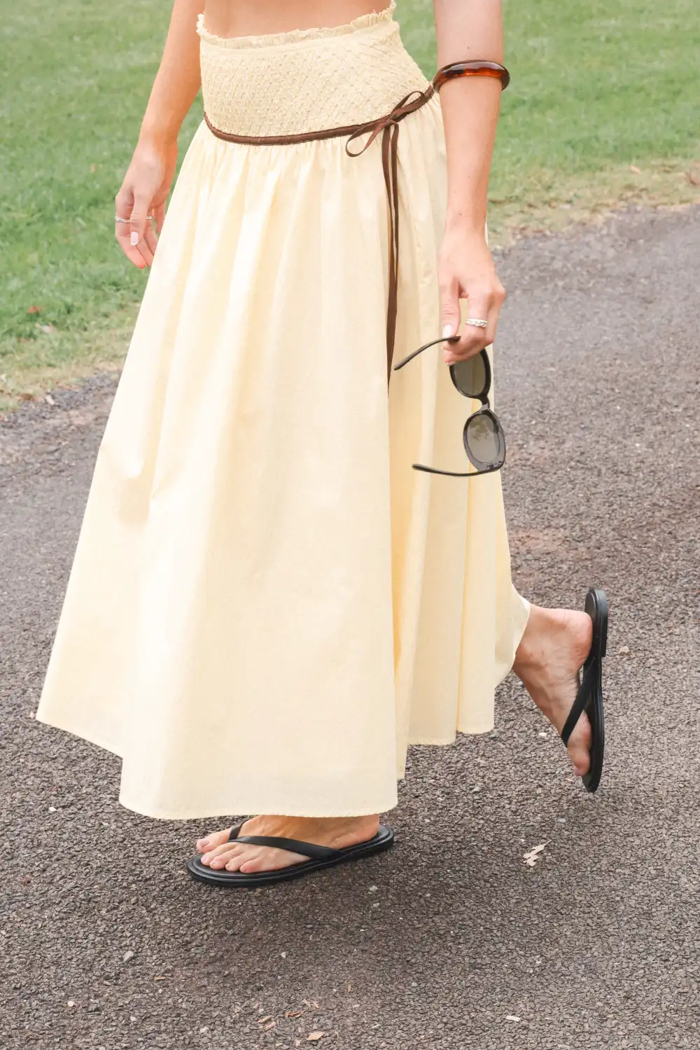 High Rise A-Line Maxi Skirt