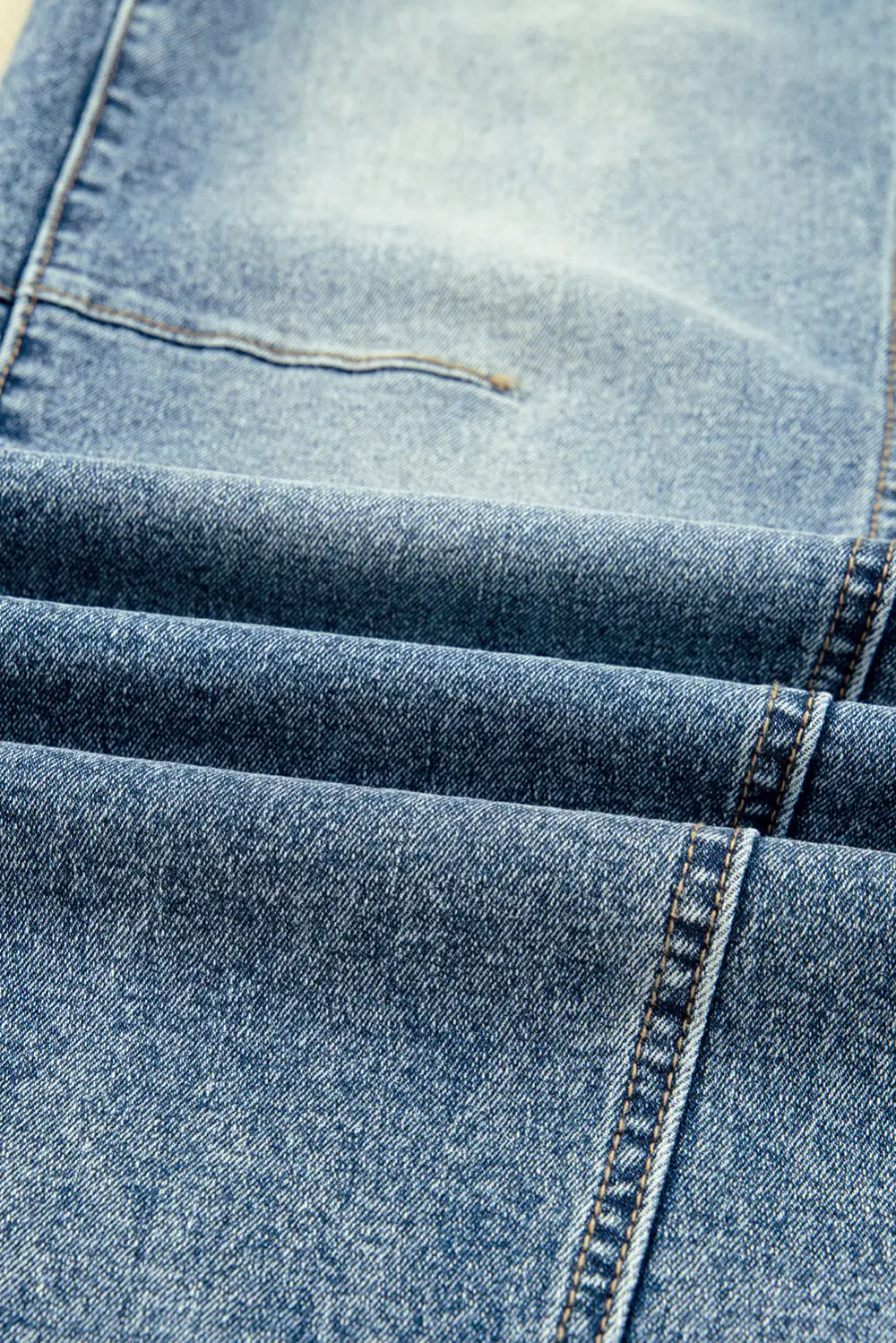 Seam Detail Washed Denim Jeans